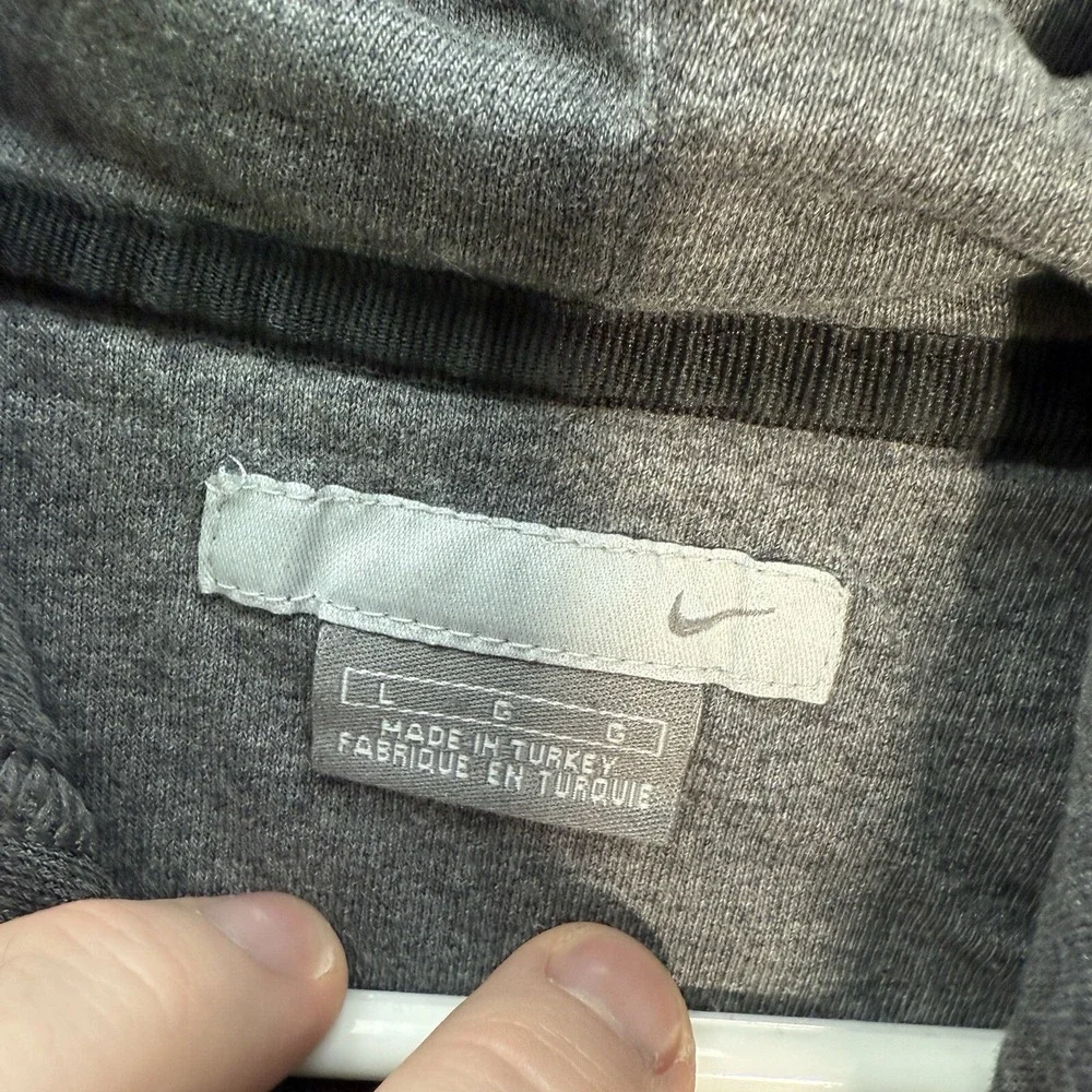 Nike Sweatshirt Mens Large Gray Hoodie Small Swoosh Streetwear Grunge Skater Y2K